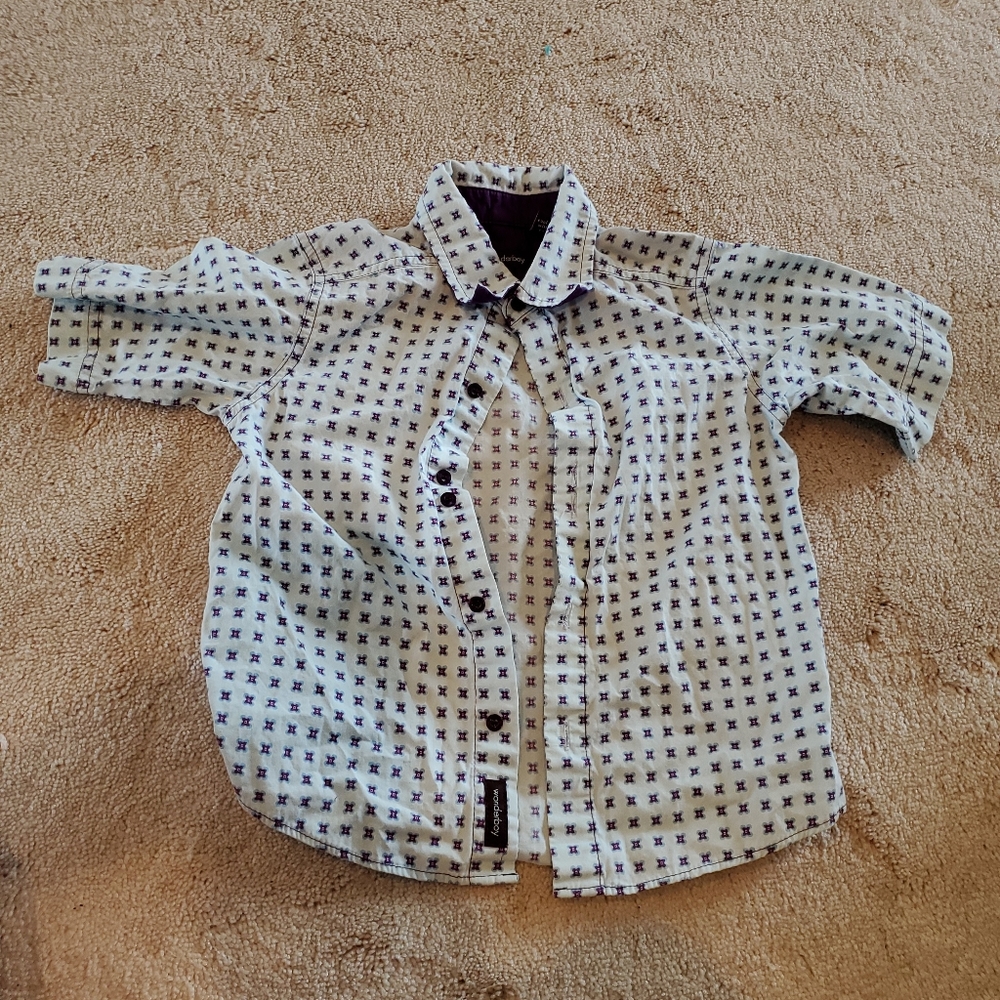 Wonderboy blue short sleeve button shirt size 41 (